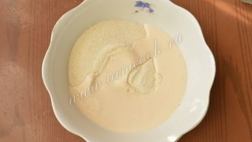 манник на кефире с творогом