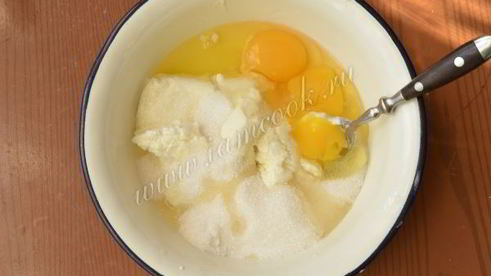 манник на кефире с творогом