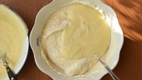 манник на кефире с творогом