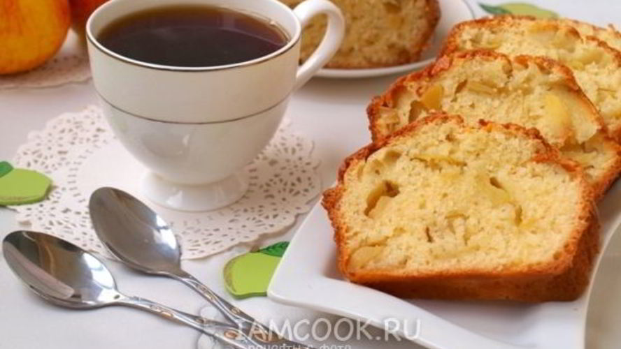 Рецепт манника с яблоками на кефире