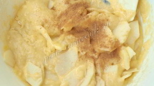 манник с яблоками на кефире