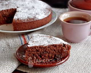 Манник шоколадный с финиками и миндалем