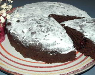 Постный шоколадный манник с вяленой клюквой