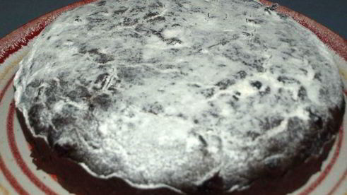 постный шоколадный манник с вяленой клюквой