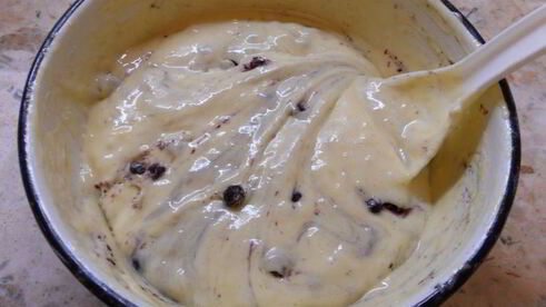 бисквитные оладьи с черникой