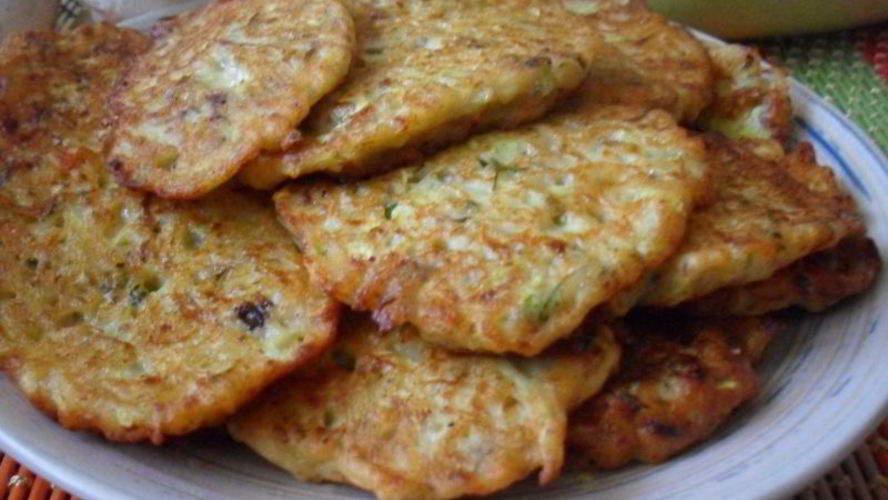 Рецепт кабачковых оладий с шампиньонами