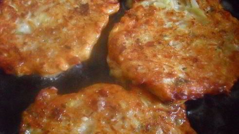 кабачковые оладьи с шампиньонами