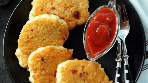 куриные оладьи с крахмалом и майонезом