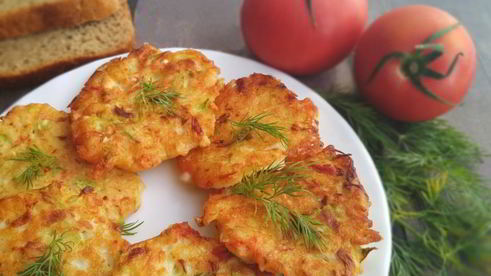 нежнейшие крабовые оладушки