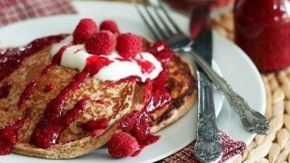 Рецепт Оладушек овсяных с малиной