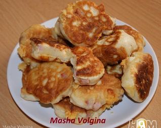 Оладушки с ветчиной и сыром