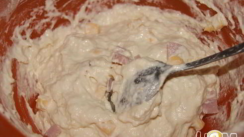 оладушки с ветчиной и сыром