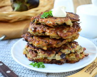 Оладьи из баклажанов и картофеля