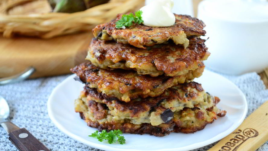 Рецепт оладий из баклажанов и картофеля