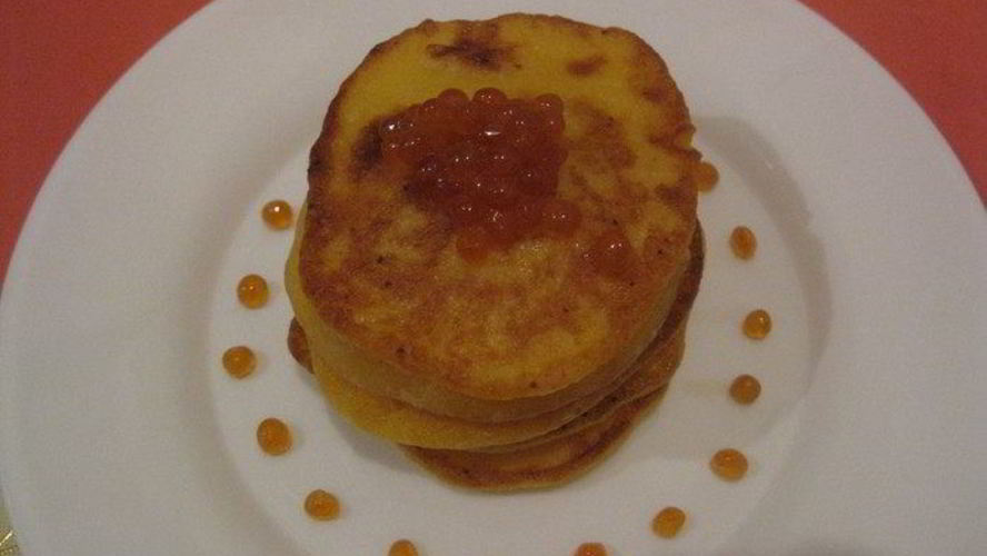 Рецепт оладий из икры