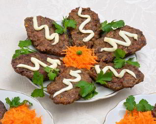 Оладьи из печени с морковью