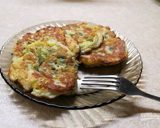 Оладьи с кабачками на кефире