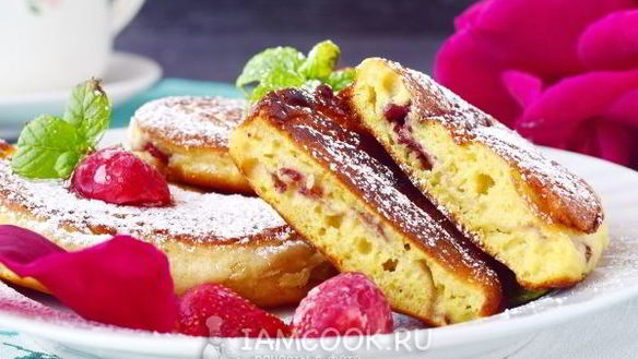 Рецепт Оладий с начинкой на кефире