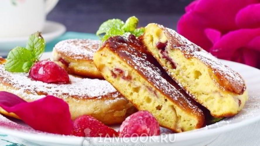 Рецепт оладий с начинкой на кефире