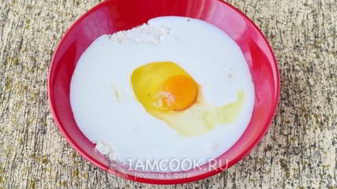 оладьи с начинкой на кефире