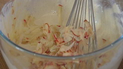 оладьи с яблоками и яблочной карамелью