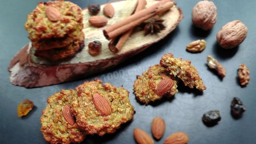 Рецепт диетического овсяного печенья с орехами на простокваше