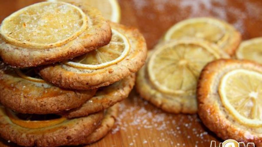 Рецепт миндального печенья с дольками лимона