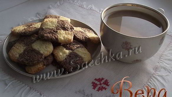 Рецепт Печенья двухцветного с какао