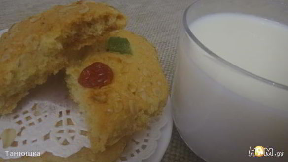 Рецепт Печенья с цукатами и овсяными хлопьями
