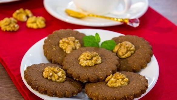 Рецепт Шоколадного печенья с грецкими орехами и имбирем