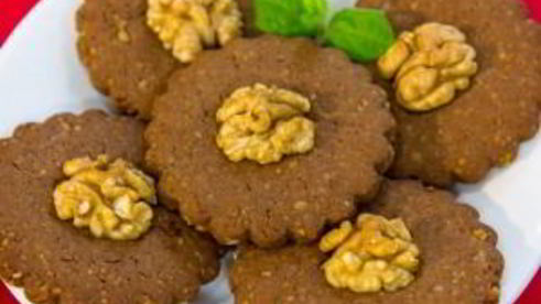 шоколадное печенье с грецкими орехами и имбирем