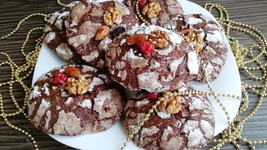Рецепт шоколадного печенья с цукатами