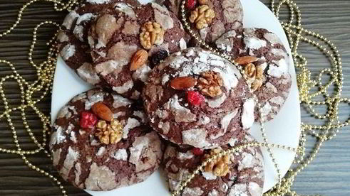 шоколадное печенье с цукатами