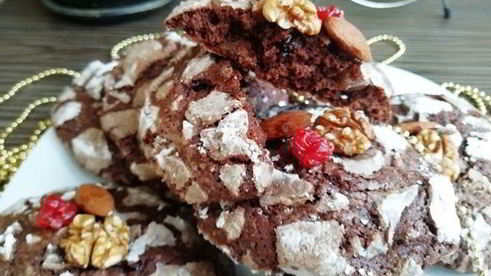 шоколадное печенье с цукатами