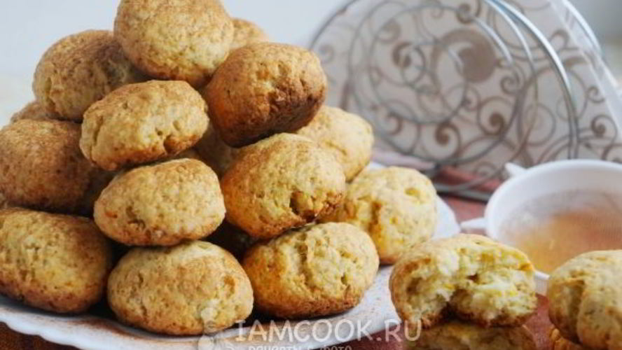 Рецепт творожного печенья с овсяными хлопьями и апельсином