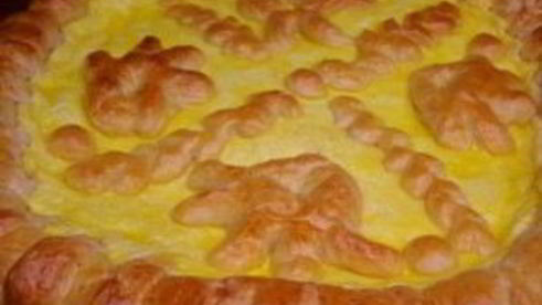 дрожжевой пирог с творогом