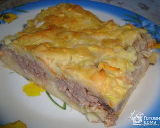 Кабачковый пирог с мясным фаршем