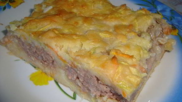 Рецепт Кабачкового пирога с мясным фаршем
