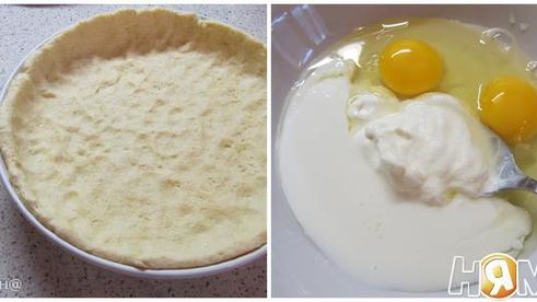 киш творожный с кабачками и креветками