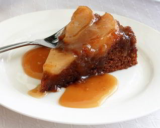 Перевернутый пирог с грушами