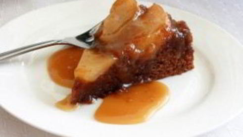 перевернутый пирог с грушами