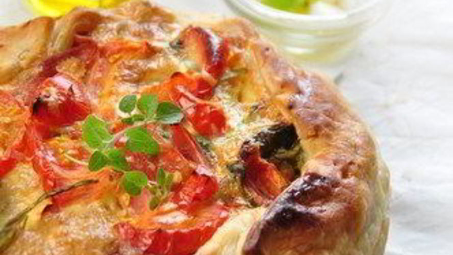 Рецепт пирога с цукини, черри и бокончини