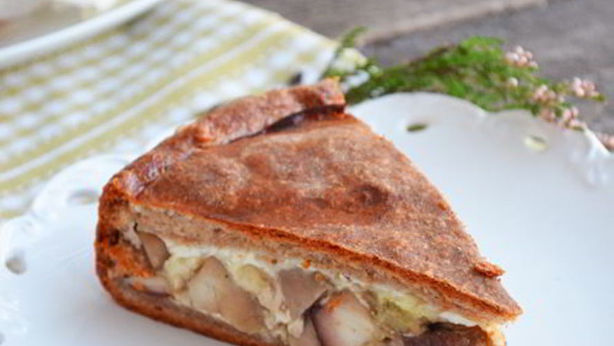 Рецепт сырного пирога с лесными грибами