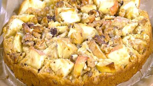 яблочно-ореховый пирог на сидре