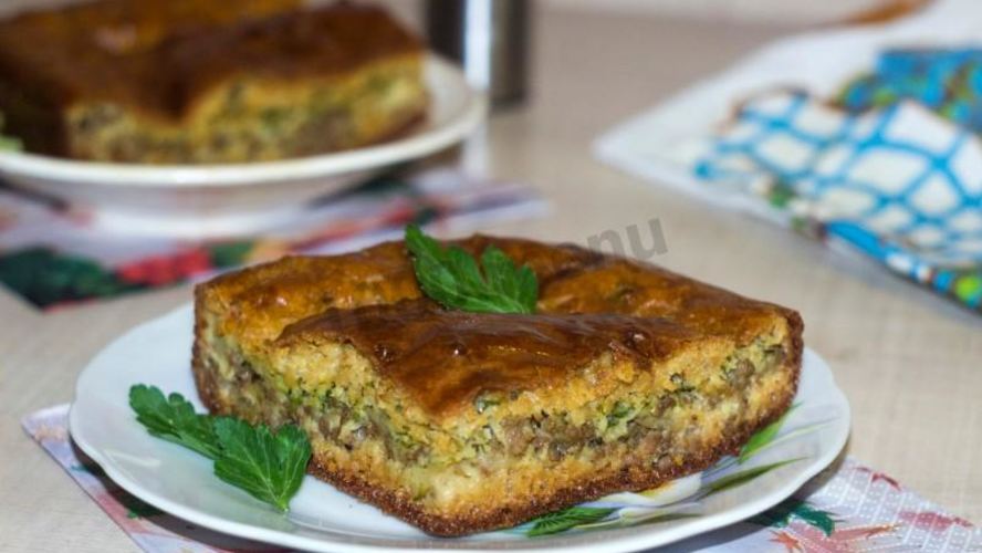 Рецепт заливного пирога с мясома ны кефире