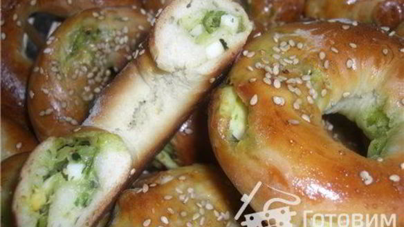 Рецепт Пирожков — колечек с цуккини и яйцом