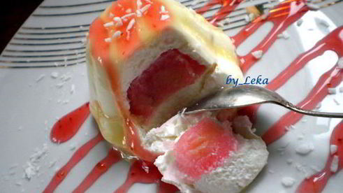 пирожное личи с малиной