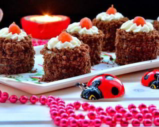 Шоколадные пирожные с кумкватами