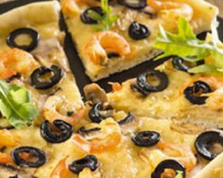 Мини-пицца с креветками