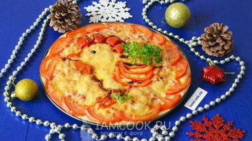 новогодняя пицца петушок